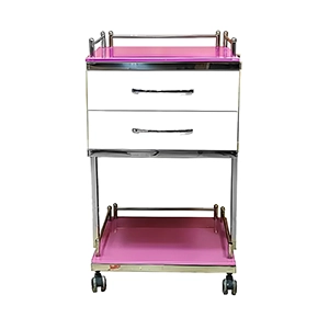 ترالی دو طبقه ای دو کشو بالا شیشه ای